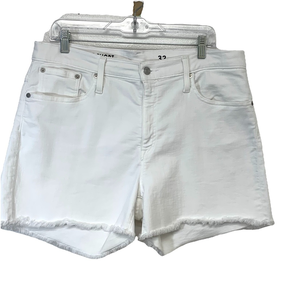 American Eagle Mid Rise Denim Short Cut Off White Woman 32 Stretch Beachā Travel
